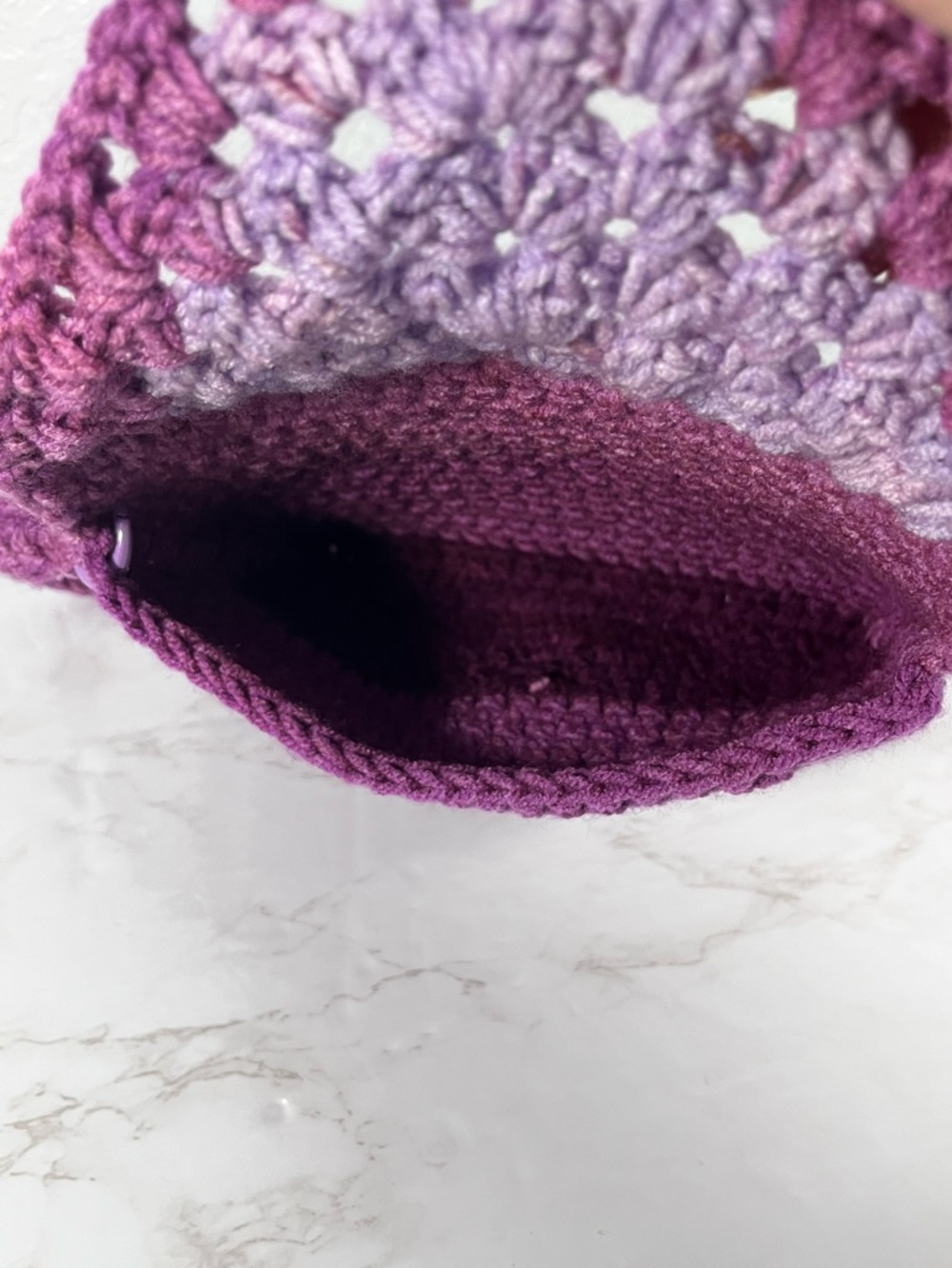 Purple Ombre Crochet Wristlet & Card Holder - Picture 6 of 7